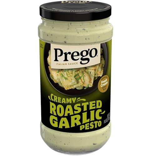 Prego Creamy Roasted Garlic Pesto Pasta Sauce, 14.5 oz Jar