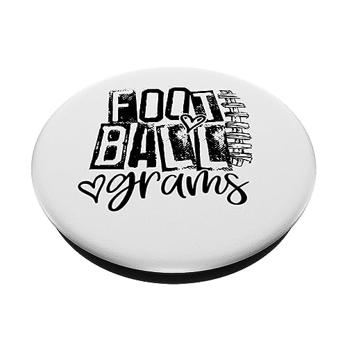 Football Grams laces Heart Trending Pride Cute Grunge PopSockets Swappable PopGrip, Black - Image 2