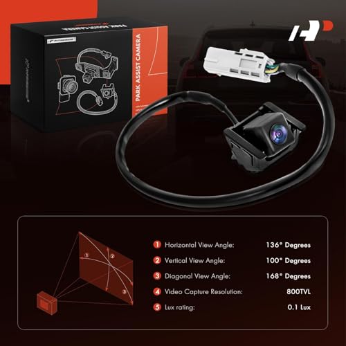 Image of A-Premium Rear View Backup Camera Compatible with GMC, Buick & Saturn | Parking Camera for 2009-2016 Acadia, 2017 Acadia Limited, 2009-2017 Enclave, 2009-2010 Outlook