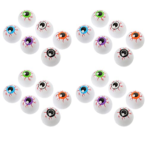 Akhfky 24 Plastic Halloween Eyeballs - Scary Ping Pong Eyeballs For Toys, Creepy Props For Halloween Party Decorations