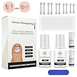 Eingewachsene Zehennägel Werkzeug Set, Nagel-korrekturspange, Zehennägel Korrektur Patch, Nagelspange Fußnägel Nagelkorrekturspange 10Pcs, 180° Biegung und Memory Alloy Rebound, 16/17/18/19/20 mm
