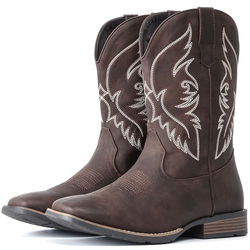 Image of IUV Cowboy Boots For Men Square Toe Western Boot