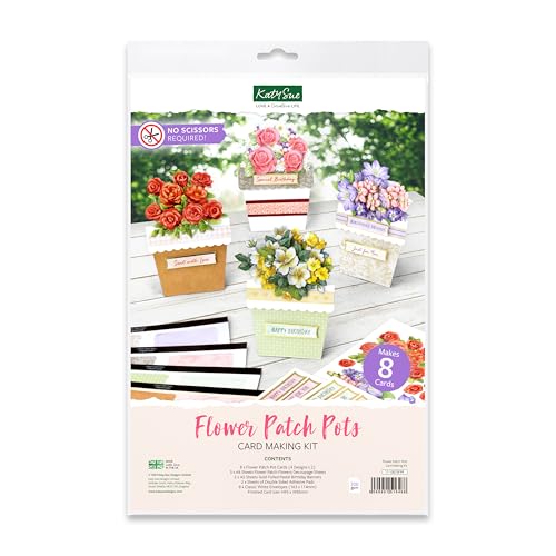Kit de fabricación de tarjetas de macetas de flores en relieve 3D Katy Sue con sobres