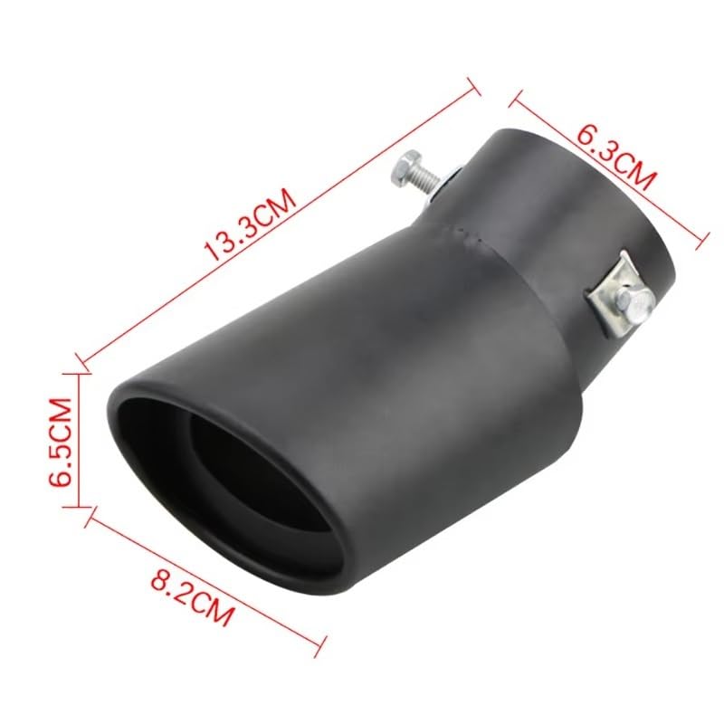 Tubo Escape Trasero Punta De Escape Universal Para Coche, Silenciador Redondo Aleación Aluminio, Embellecedor Trasero, Boquilla Tubo, Entrada 63mm Boquilla Escape