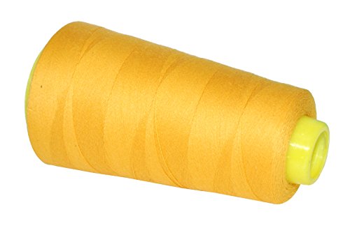 Image of Mandala Crafts Gold Mercerized Cotton Thread Cones for Sewing Quilting | 2400 Yds 50 WT, 100% Long Staple Cotton, Multipurpose, for Embroidery, Piecing, Sergers, Applique, Machine and Hand Sewing