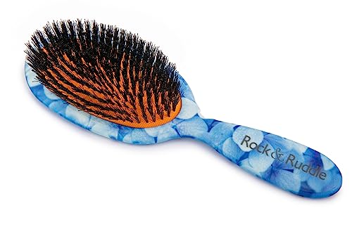 Rock & Ruddle Natural Mixed Boar Bristle Hair Brush for Women and Kids (Large 21 cm)