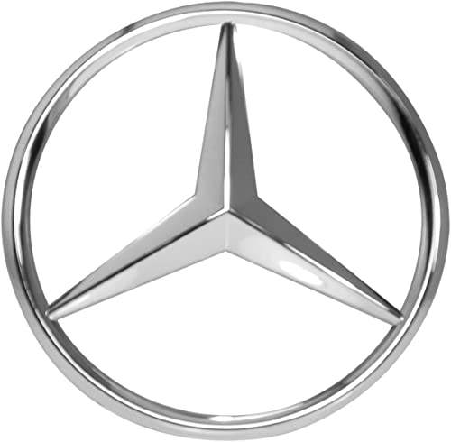 3.54 Inch Fit Mercedes-Benz Trunk Emblem Compatible with Mercedes Benz A C E S Class Series GLK CLA GLA GLC GLE CLS SLK Accessories (Bright Silver)