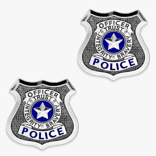 BLPRKOT 2 Stück Polizei Marke Polizeimarke Spielzeug-Abzeichen Party-Mode-Abzeichen Kleidungszubehör Polizeimarke Anstecker Abzeichen Karneval Party Karnevals-Motto-Party-Requisiten