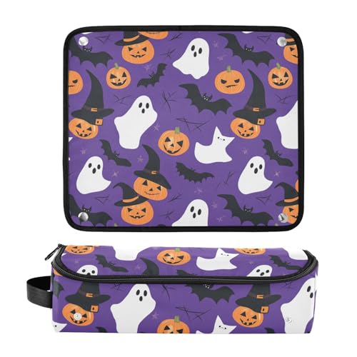 Bolso de viaje resistente al calor para herramientas de cabello Hats Bats Pumpkin Marble, organizador portátil para planchas, rizadores y accesorios de cuidado capilar miniatura 3