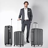 Kono 28 Inch Large Hard Shell Luggage ABS+PC Lightweight Suitcase with 4 Wheels Spinner Business Trip Trolley Case Suitcase (Grey) - Image 7