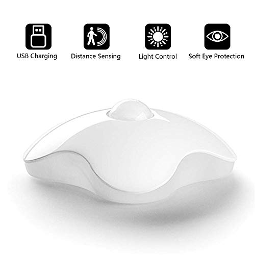 Preisvergleich Produktbild Nacht Licht Menschlichen Körper Induktionslampe Smart Home Intelligent Sensor Led Nachtlicht Aufladen Vierblättrige Clover Bettseite Kleiderschrank Treppe 0,7w, Warmes Licht[energieklasse A++] (weiß)
