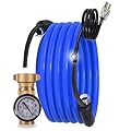 PERIOR 30 FT Heated Drinking Water Hose for RV Camper with Reducer, NSF 372 Certified Garden Hose with Automatic Thermostat, Antifreeze Protection to -40°F, GFCI Protection, 5/8" ID, 3/4" GHT Adapter