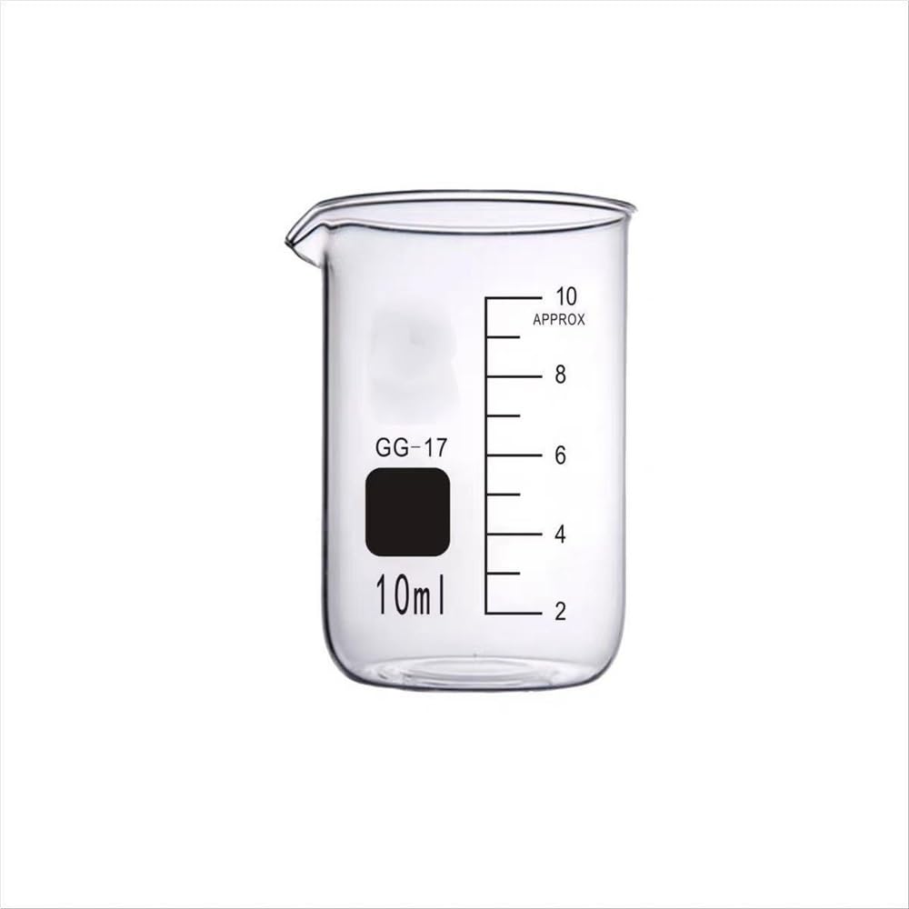 bicchiere di vetro di borosilicato, Becher trasparente a forma bassa in vetro borosilicato for laboratorio 5-100 ml | 10