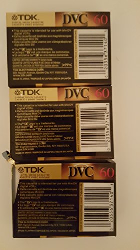 Cassette Mini DV TDK lot de 3 bandes vidéo numériques pour caméscope rétro