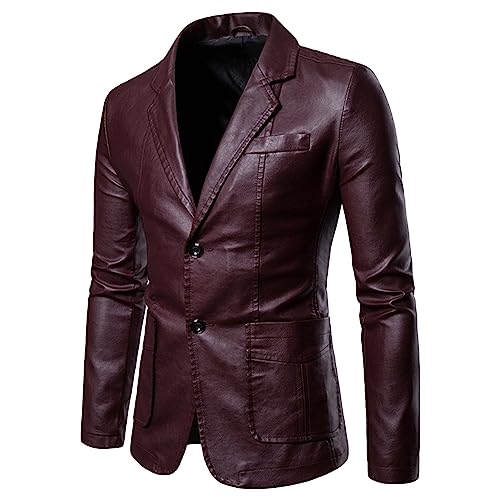 Veste de costume en cuir homme du bureau aux sorties décontractées
