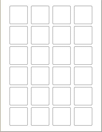 DigiOrangePremium 2400 Multi-Purpose Square Labels, 1.5 x 1.5 Inches, 24 Per Sheet Labels for Laser & Inkjet Printers (100 sheets)