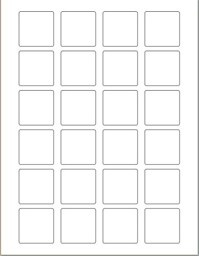 DigiOrangePremium 2400 Multi-Purpose Square Labels, 1.5 x 1.5 Inches, 24 Per Sheet Labels for Laser & Inkjet Printers (100 sheets)