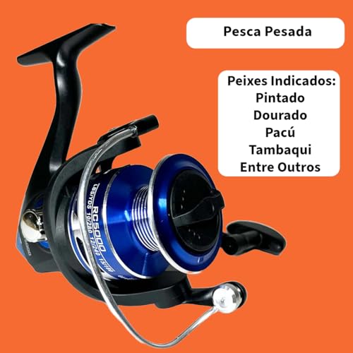 MARURI, Molinete Pesca Pesada Alto Mar RC 5000-8 Rolamentos - 5.2:1 - Drag: 17kg - Carretel Aluminio