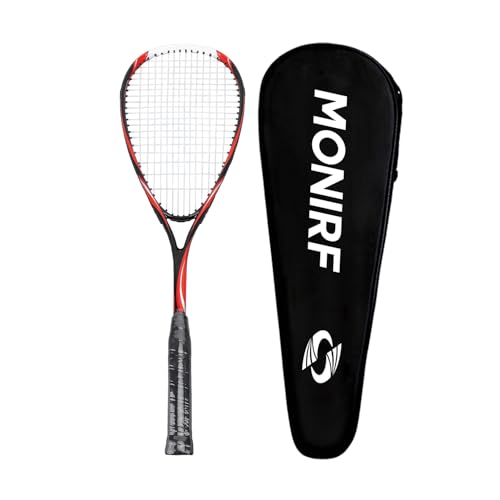 Monirf Composite Carbon Fiber Squash Racket Set High Strength Nylon Racket String 230g Lightweight Squash Racquet For Beginners And Professionals - Red