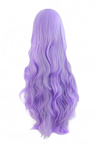 mapofbeauty 323480cm fashion long curly cosplay wig light purple