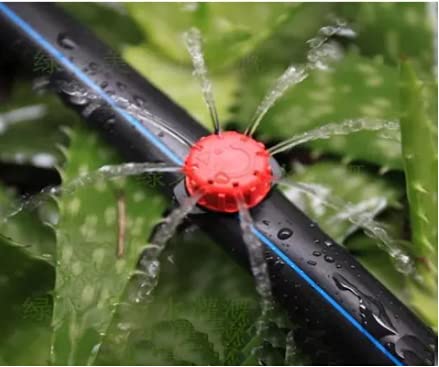 Image of Drip Emitters Garden Irrigation Drippers for 1 /4 Inch Tubing Drip Irrigation System, Adjustable 8-outlets drippers 50 -Pack, Red