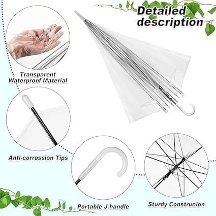 Image of Windproof Transparent Automatic Foldable Umbrella - Clear Rain Umbrella for Daily Use, Office, College, Shopping & Travel, Lightweight & Portable