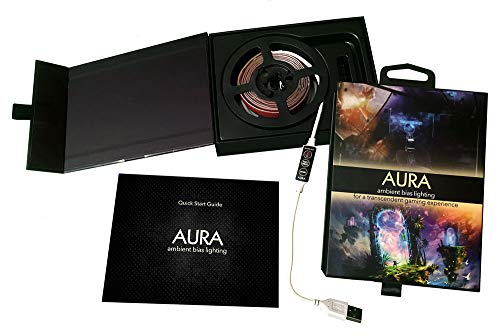 Aura Ambient Bias Lighting for Gaming PC, HDTV, 6500K USB LED Backlight Kit, Ambient Lightstrip, 4 Foot Accent Lighting Strip