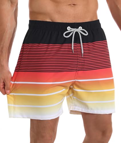 Image of APTRO Men's Swim Trunks with Compression Liner 5 Inch Bathing Suit Beach Swimsuits