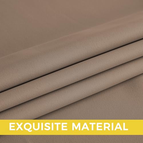 Image of NICETOWN Room Darkening Draperies Curtains Panels, 2 Panels Cappuccino W52 x L90