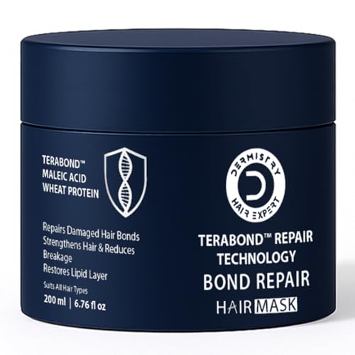 Image of Dermistry Bond Repair Hair Mask with TeraBond Maleic Acid & Protein for Damaged Chemical Heat Treated & Coloured Hair Reduces Breakages Restores Shine Suits Dry Frizzy All Hair Types Men Women 200 ml