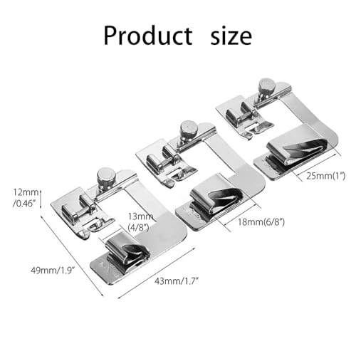Set 6 Piezas Pie Prensatelas para Dobladillos Enrollados miniatura 3