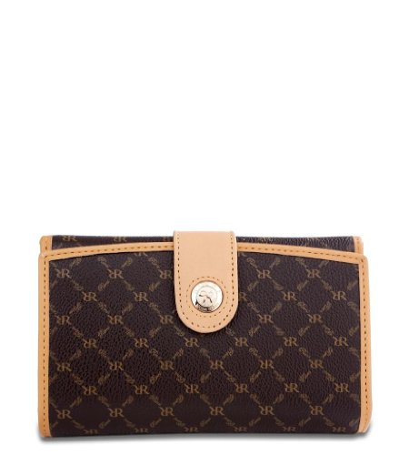 Rioni Signature Brown Multi-fold Button Wallet St-w0032