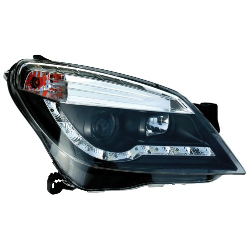 AUTO-STYLE Set de Phares avec aspect Diurnes compatible avec Opel Astra H 2004-2009 - Noir