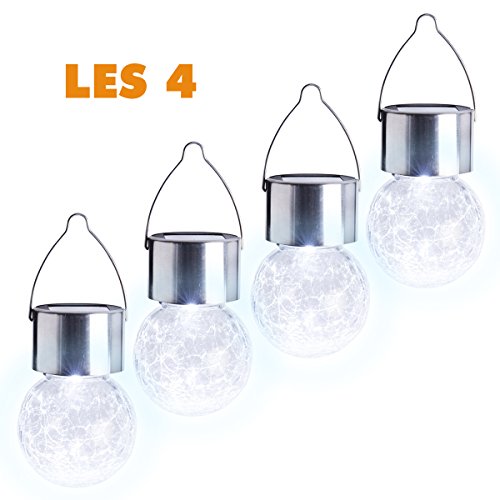 Wedestock Lot de 4 Ampoules Suspension Solaire 9x6cm