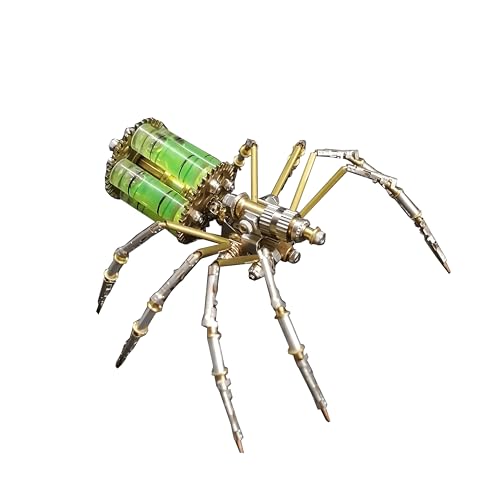 Mechanical Metal DIY 3D Insect Brass Puzzle Model Kits Puzzle for Adults, Steampunk Electric Mechanical, Assembly DIY Gift Craft Hobby for Men for Family and Friends(Gatling Spider) - Thumbnail 2
