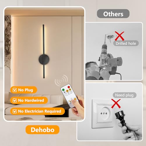 Aplique pared interior batería recargable con mando pack de 2 lamparas salon sin cable 2
