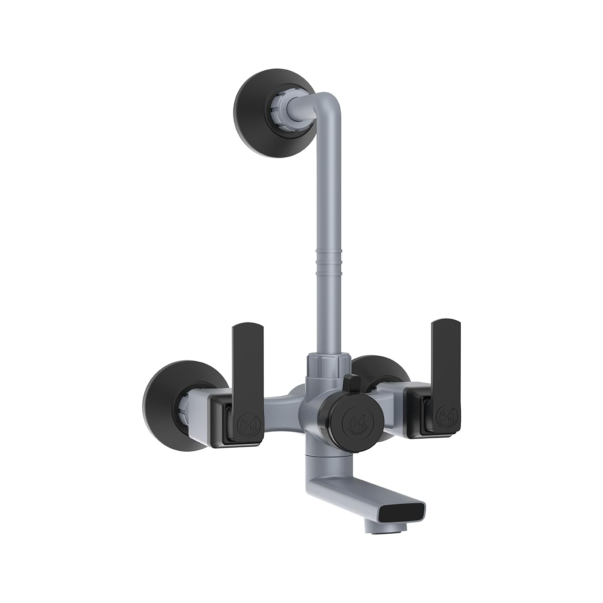 R. N. PTMT Superior Plastic Faucet 3 in 1 L-Bend Wall Mixer Tap for Bathroom for Hot & Cold Water | Provision to Connect Overhead Shower (Metallic-Grey-Black-Dual)_RNABP09B19 | 20mm(3/4") Cartridge (B0CWV8PKYQ) Amazon Price History, Amazon Price Tracker