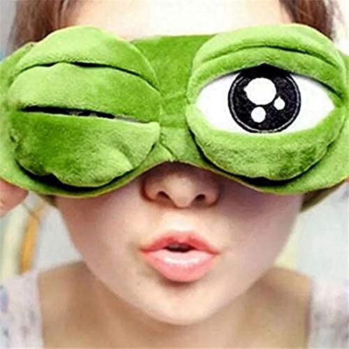 Masque de sommeil unisexe pour les yeux de grenouille 3D, masque pour les yeux rembourré et doux – vue 7