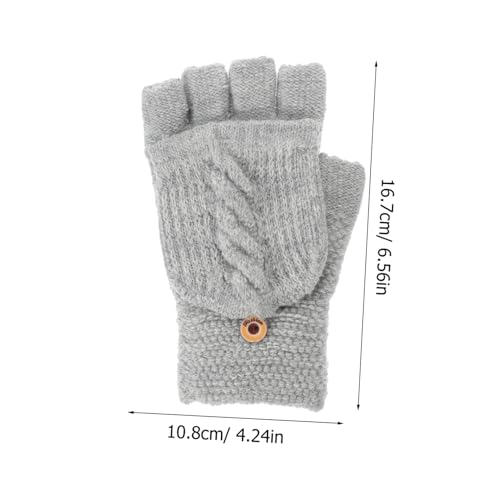 Guantes sin dedos para mujer mitones de punto invierno adolescentes 2