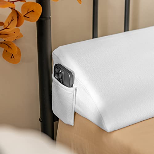 Multigot Bed Wedge Pillow, Queen/Full Size Headboard Pillow with Side Pocket, Triangle Back Cushion Between Your Mattress & Headboard (137 x 25 x 14 cm) Multigot Bed Wedge Pillow, Queen/Full Size Headboard Pillow with Side Pocket, Triangle Back Cushion Between Your Mattress & Headboard (137 x 25 x 14 cm)