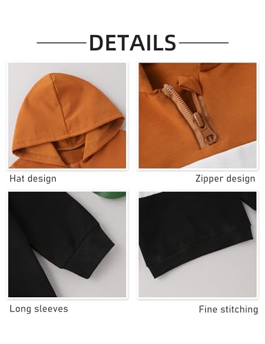 Image of Gaupafmb Baby Boy Clothes Toddler Boy Outfits Long Sleeve Hoodie Sweatshirts and Ripped Jeans 2Pcs Outfits Set