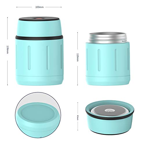 Healter Voedselkolf met klep | Soepthermo met geïsoleerde zak en opklapbare lepel | Draagbare roestvrijstalen… - Image 6