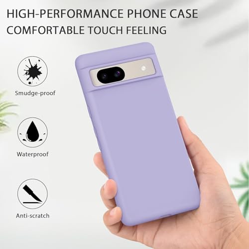 Image of MOBILOVE Back Cover Case for Google Pixel 8a | Pure Liquid Soft Matte Silicone Case with Logo and Comes with Camera and Screen Protection Back Cover for Google Pixel 8a (Purple)