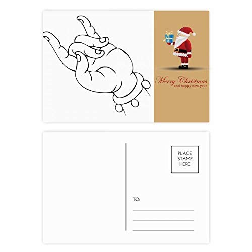 Cartes postales main bouddhiste Père Noël : lot de 20 pour correspondances de fêtes