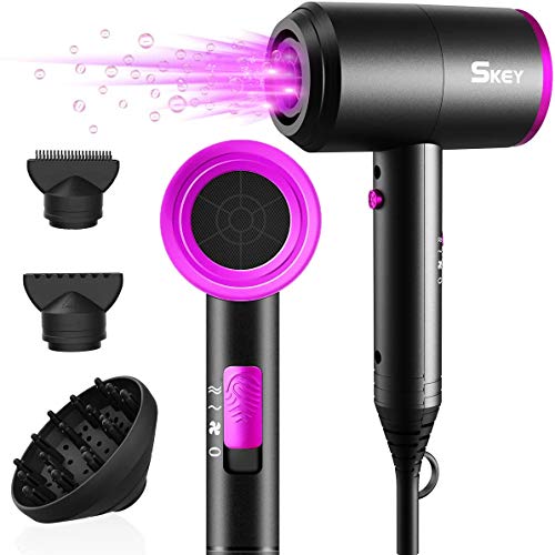2000 Watt Fön SKEY Professional Haartrockner Ionen Pflege-schonendes Styling Föhn mit 3 Stylingdüsen und 3 Geschwindigkeiten