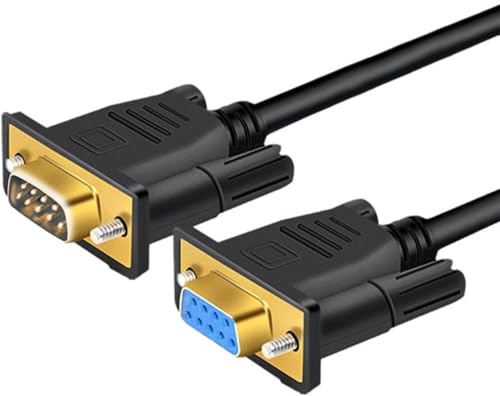 Pidwaok DB9 RS232シリアルケーブル、26AWGフル銅&デュアルシールド、COMポートデバイス用金メッキコネクタ(オス-メス、2メートル)