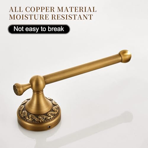 Image of Wall Mounted Bathroom Toilet Paper Holder,Roll Tissue Holder Antique Brass Pattern Carving,Brushed Bronze