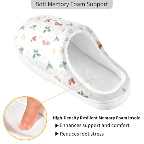 Fuzzy Memory Foam Slippers for Women/Men Socks Gift Box Leaves Pattern Fluffy Winter House Shoes Indoor and Outdoor3