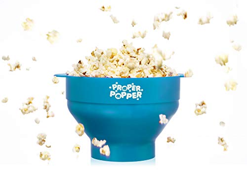 Image of The Original Proper Popper Microwave Popcorn Popper, Silicone Popcorn Maker, Collapsible Bowl BPA Free & Dishwasher Safe - (Turquoise)
