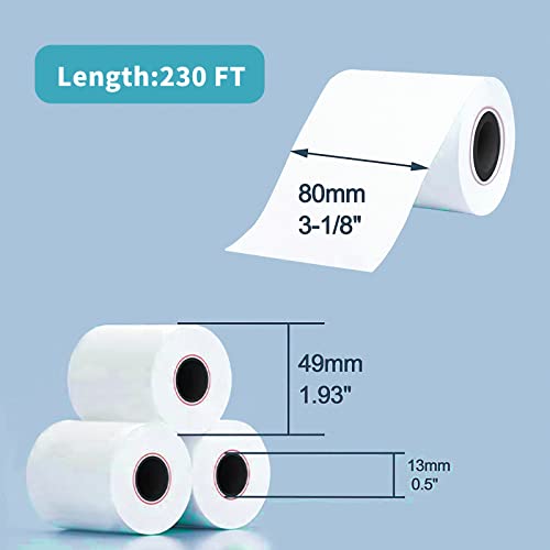Mflabel 10 Rolls Thermal Receipt Paper Rolls 3-1/8 X 230Ft #TOP1